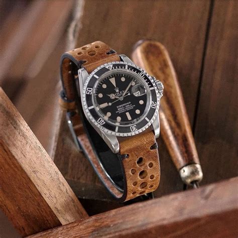 vintage leather rolex|best leather strap for Rolex.